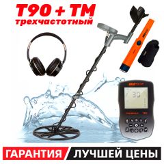 Металлоискатель Gold Hunter T90 Frogman с 3-х частотной катушкой DD 11" + Пинпоинтер TM Orange