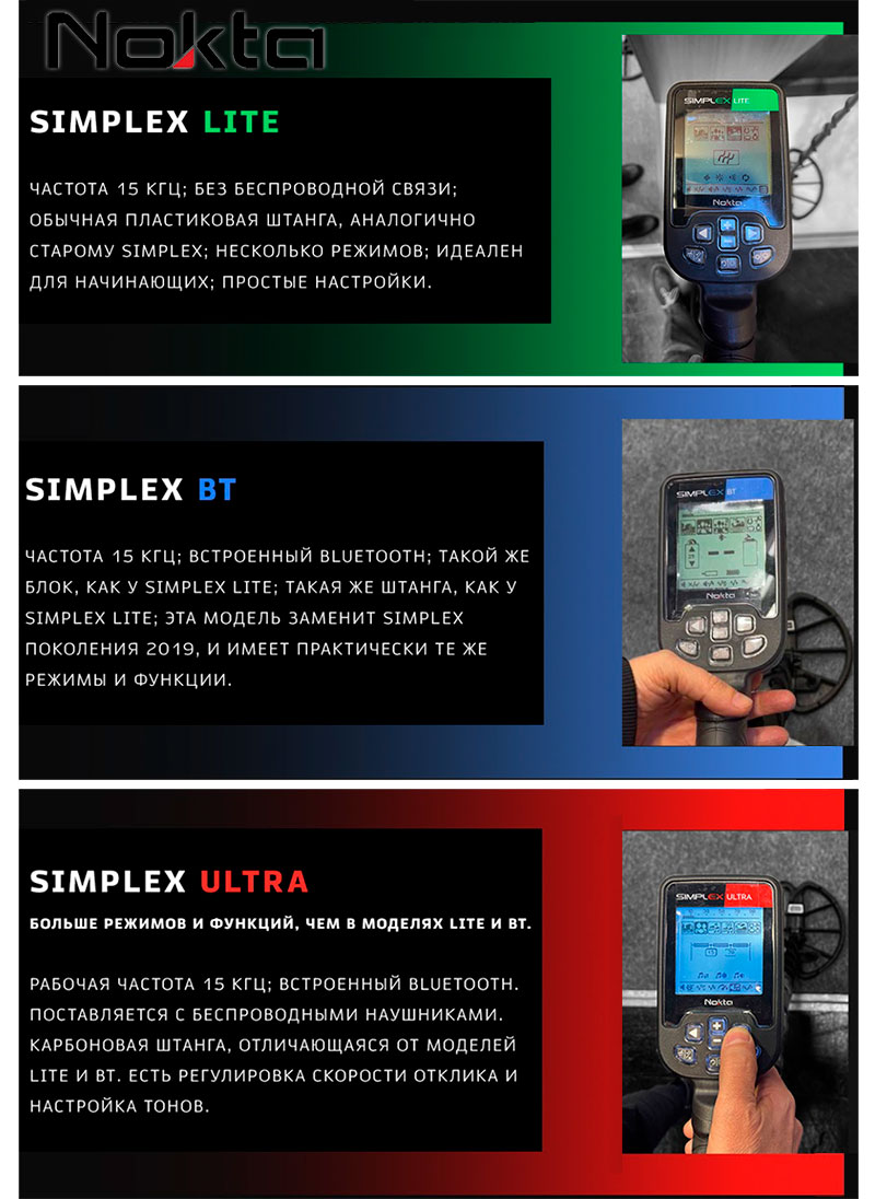 Новые металлоискатели Simplex Lite, Simplex BT, Simplex Ultra