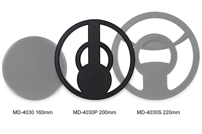 Визуальное сравнение размера поисковых катушек MD 4030P (по умолчанию в комплекте 200 мм)