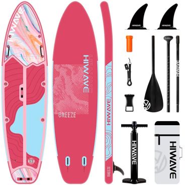 Надувная SUP доска HIWAVE BREEZE PINK 11' (стандартный комплект)