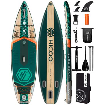 Надувная SUP доска HICOO BLUE COAST GREEN 11' STD (стандартный комплект)