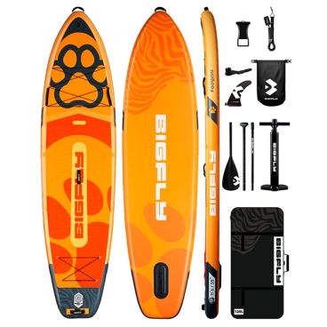 Надувная SUP доска BIGFLY PET FOOTPRINT ORANGE 11'6' (стандартный комплект)