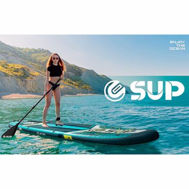 Надувная SUP доска E-SUP ENJOY THE OCEAN AZURE 11' (комплект с двойными веслами)