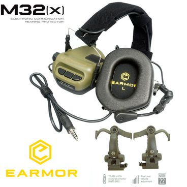 Активные тактические наушники EARMOR M32X MOD4 (Зеленые)