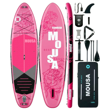 Надувная SUP доска MOUSA NEW PINK FLOURISH STD 11.6' (комплект с двойными веслами)