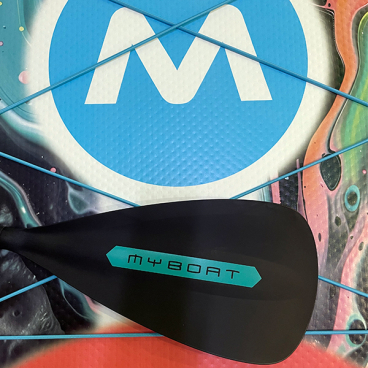 САПБОРД MYBOAT TOURING AIR BLUE 11'6'' (сиденье + весло + вторая лопасть)