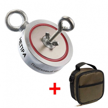 Двухсторонний поисковый магнит Непра 2xF200 + сумка для магнита в подарок